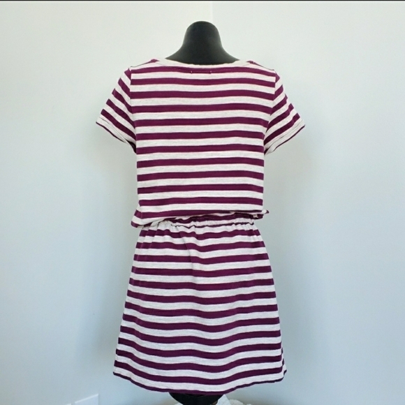 👗 Gap Purple Cream Striped Terry Dress XS Tie EUC - Picture 4 of 7